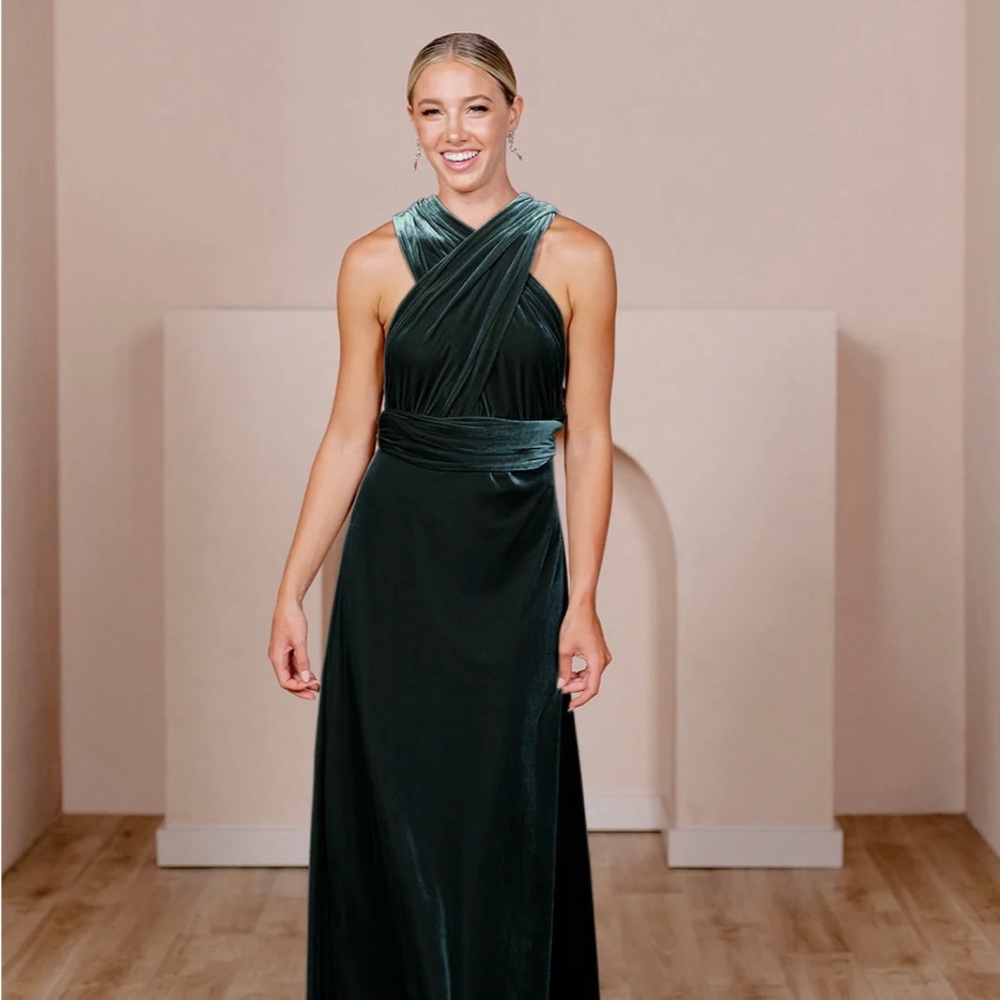 Revelry Micah Convertible Dress 614 Classic Emerald M Used